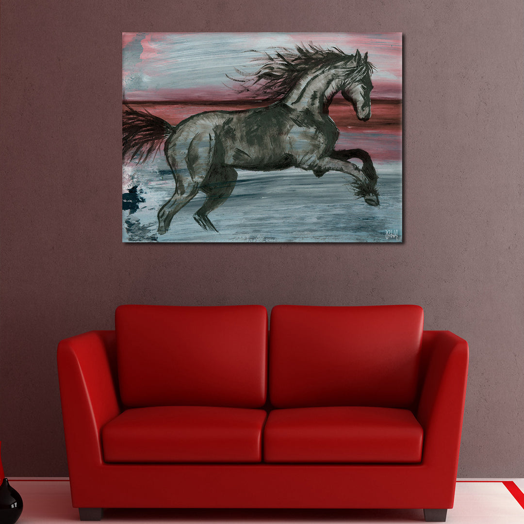 Equestrian Saddle Ink PSVII' Canvas Wall Art