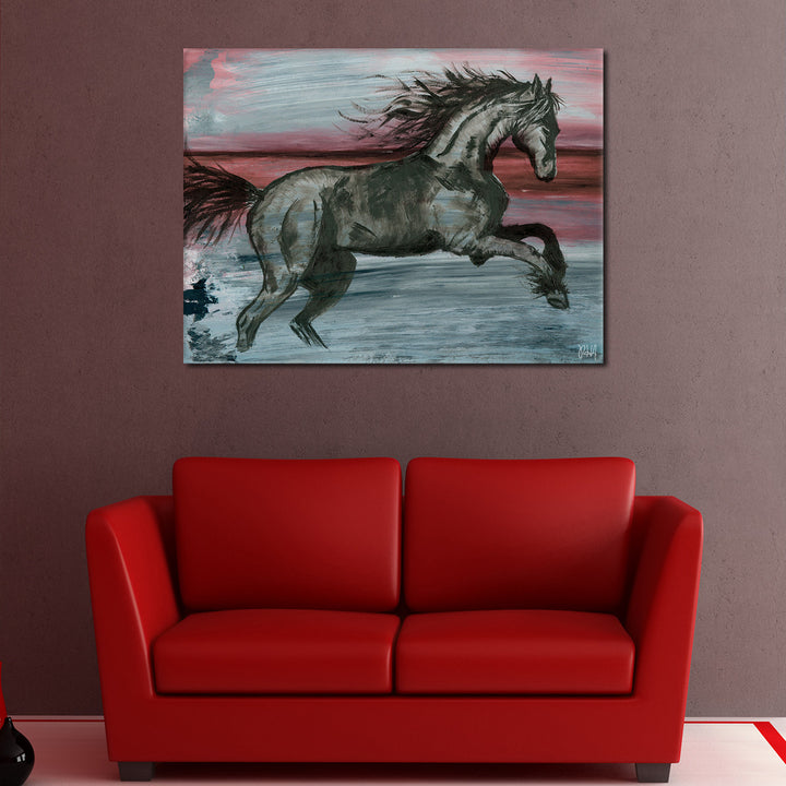 Equestrian Saddle Ink PSVII' Canvas Wall Art