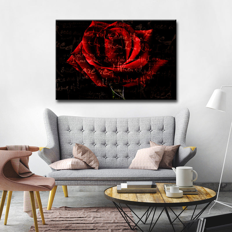Roses are Red IV' Wrapped Canvas Wall Art