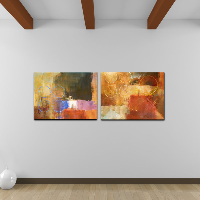 Abstract Spa I' 2-piece Wrapped Canvas Wall Art Set