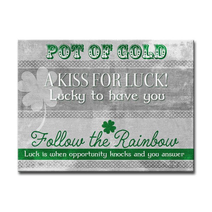 Lucky Pot of Gold' Wrapped Canvas Wall Art