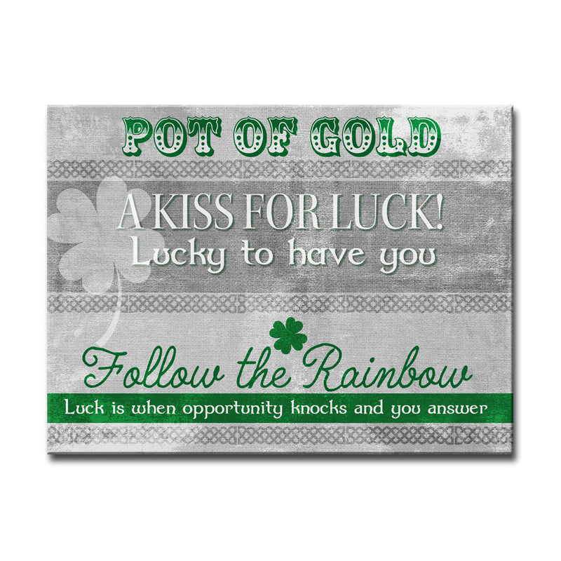 Lucky Pot of Gold' Wrapped Canvas Wall Art
