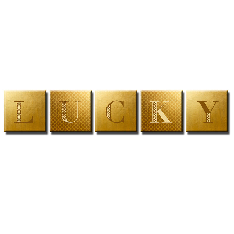 Lucky' 5 Piece Wrapped Canvas Wall Art Set