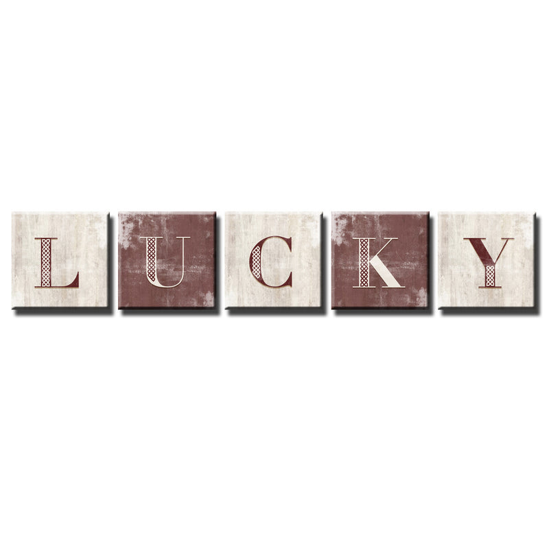 Lucky II' 5 Piece Wrapped Canvas Wall Art Set
