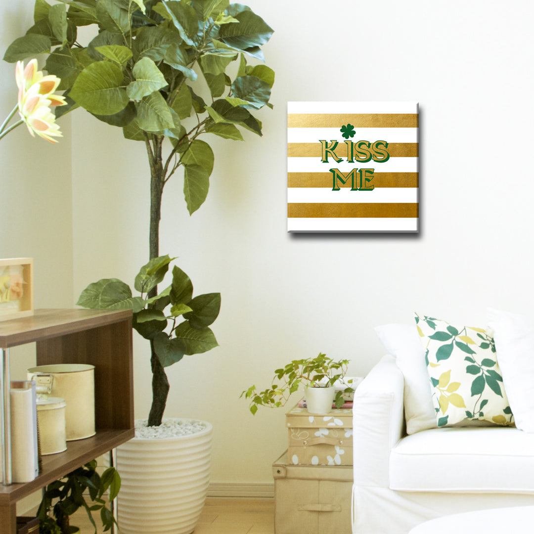 Kiss Me' Wrapped Canvas Wall Art