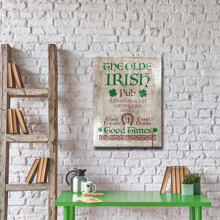 Good Times at the Irish Pub' Wrapped Canvas Wall Art