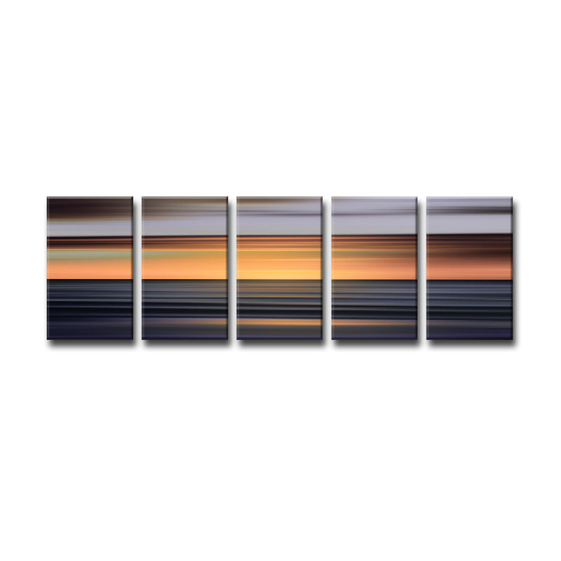 Blur Stripes XI' 5 Piece Wrapped Canvas Wall Art Set