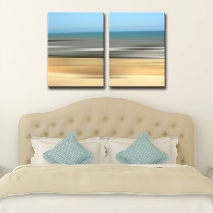 Blur Stripes XV' 2 Piece Wrapped Canvas Wall Art Set