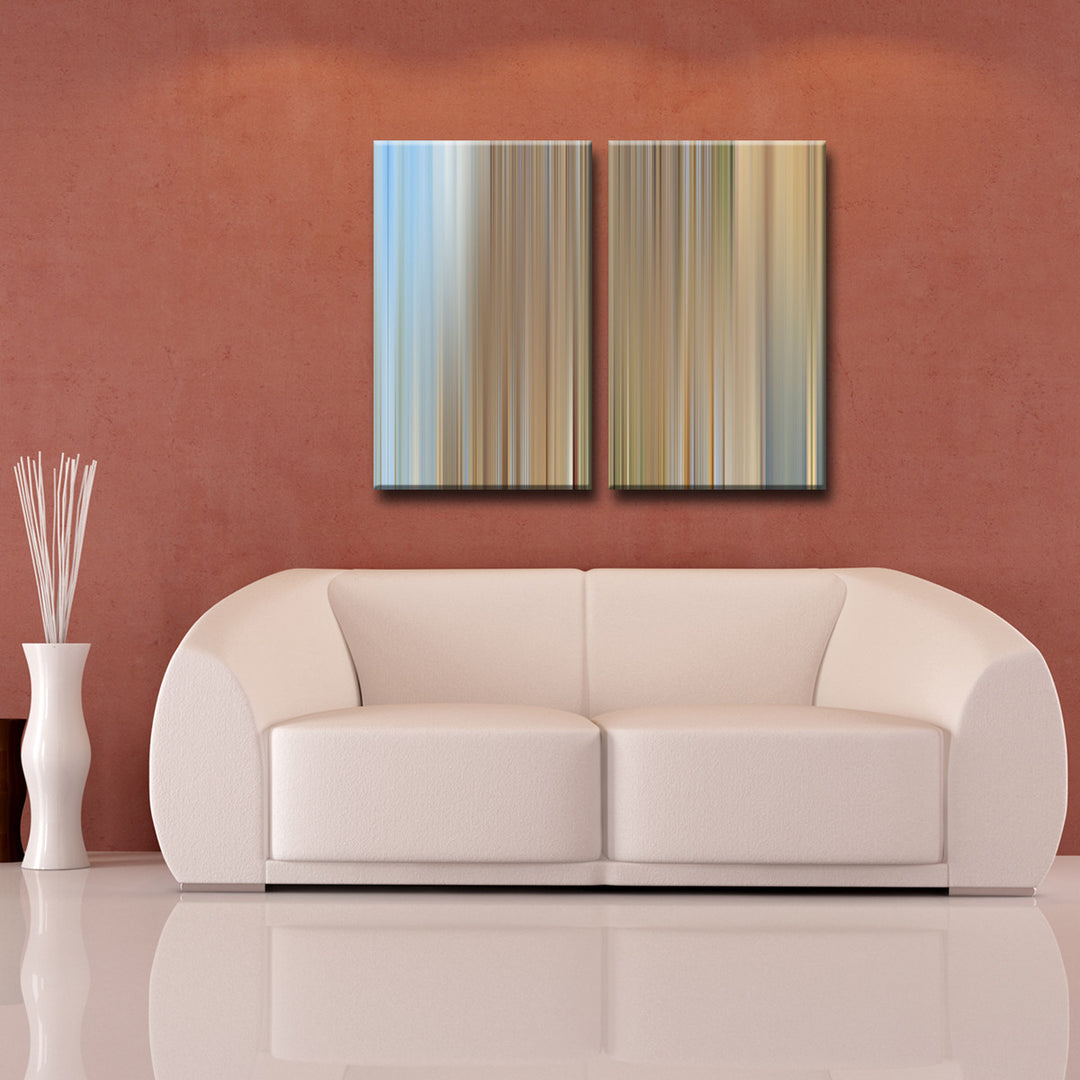 Blur Stripes XXV' 2 Piece Wrapped Canvas Wall Art Set