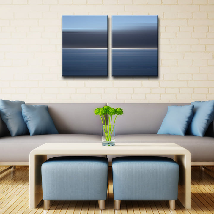 Blur Stripes XXXIII' 2 Piece Wrapped Canvas Wall Art Set