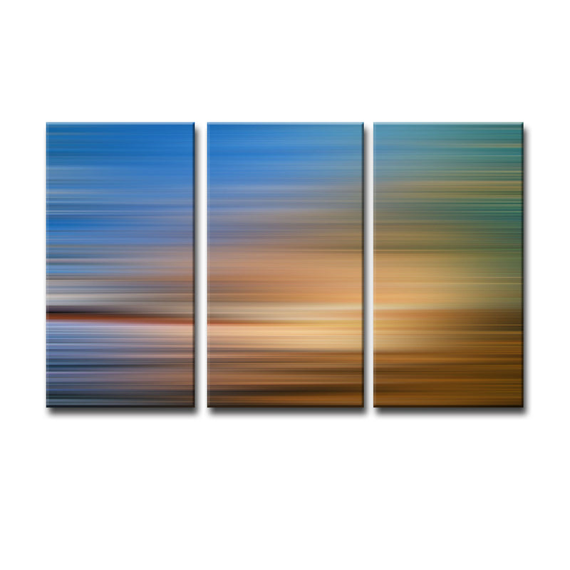 Blur Stripes XXXVI' 3 Piece Wrapped Canvas Wall Art Set