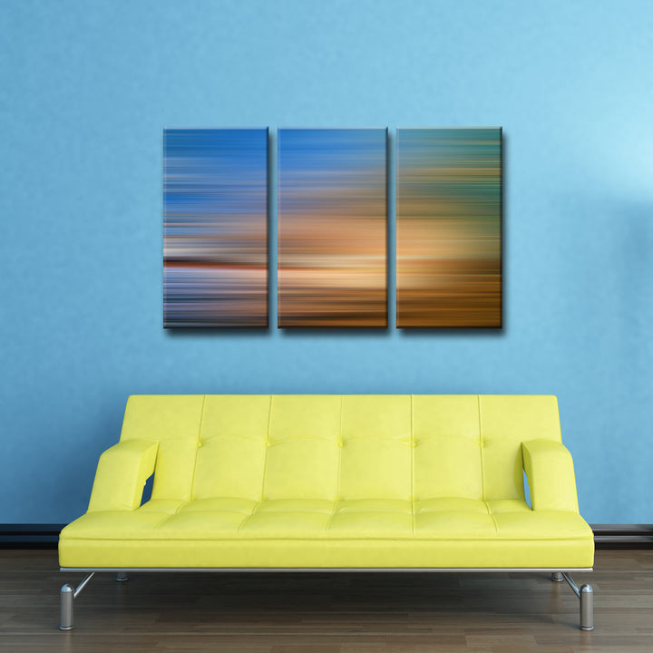 Blur Stripes XXXVI' 3 Piece Wrapped Canvas Wall Art Set