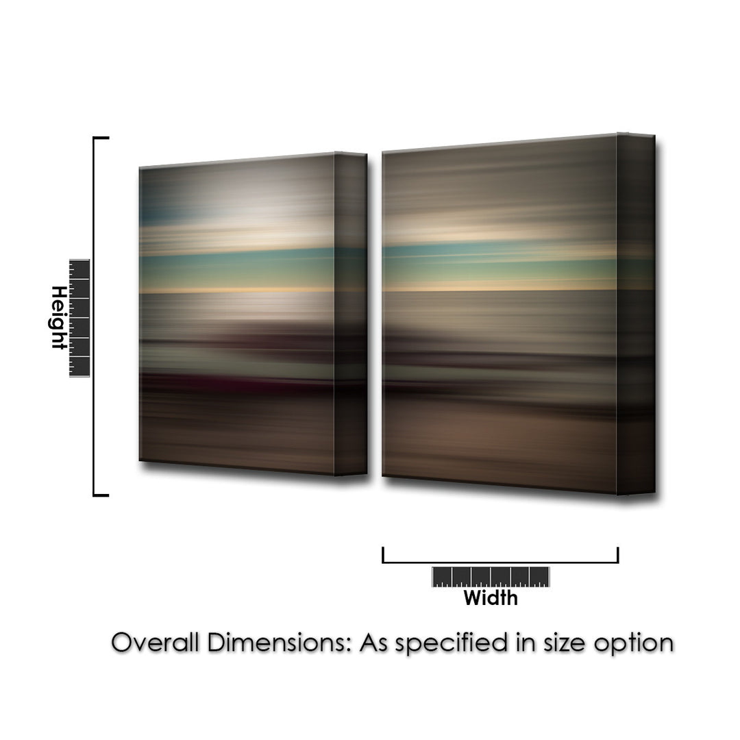 Blur Stripes XLI' 2 Piece Wrapped Canvas Wall Art Set