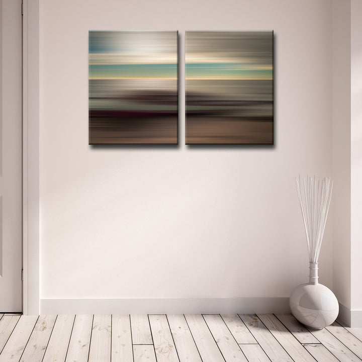 Blur Stripes XLI' 2 Piece Wrapped Canvas Wall Art Set