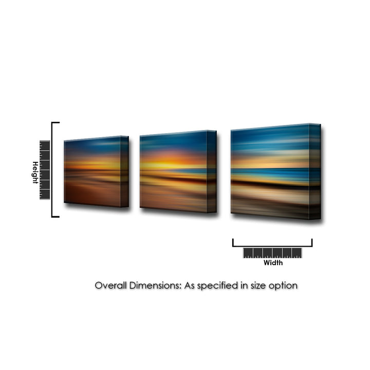 Blur Stripes XLVI' 3 Piece Wrapped Canvas Wall Art Set