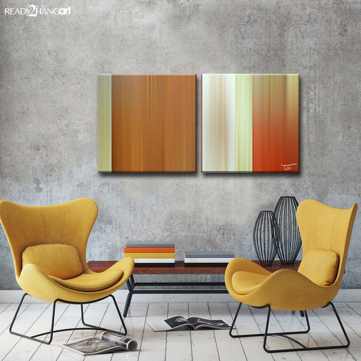 Blur Stripes LXIII' Wrapped Canvas Wall Art Set
