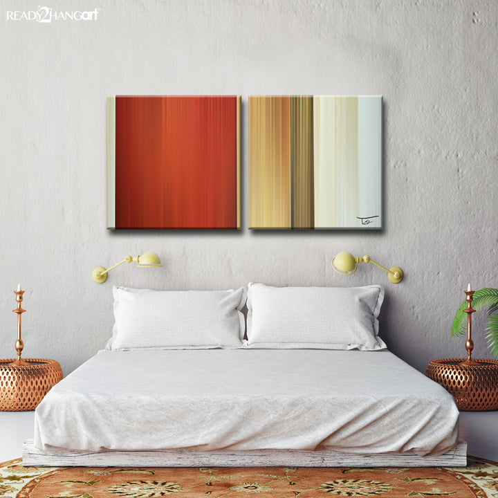 Blur Stripes LXIV' Wrapped Canvas Wall Art Set
