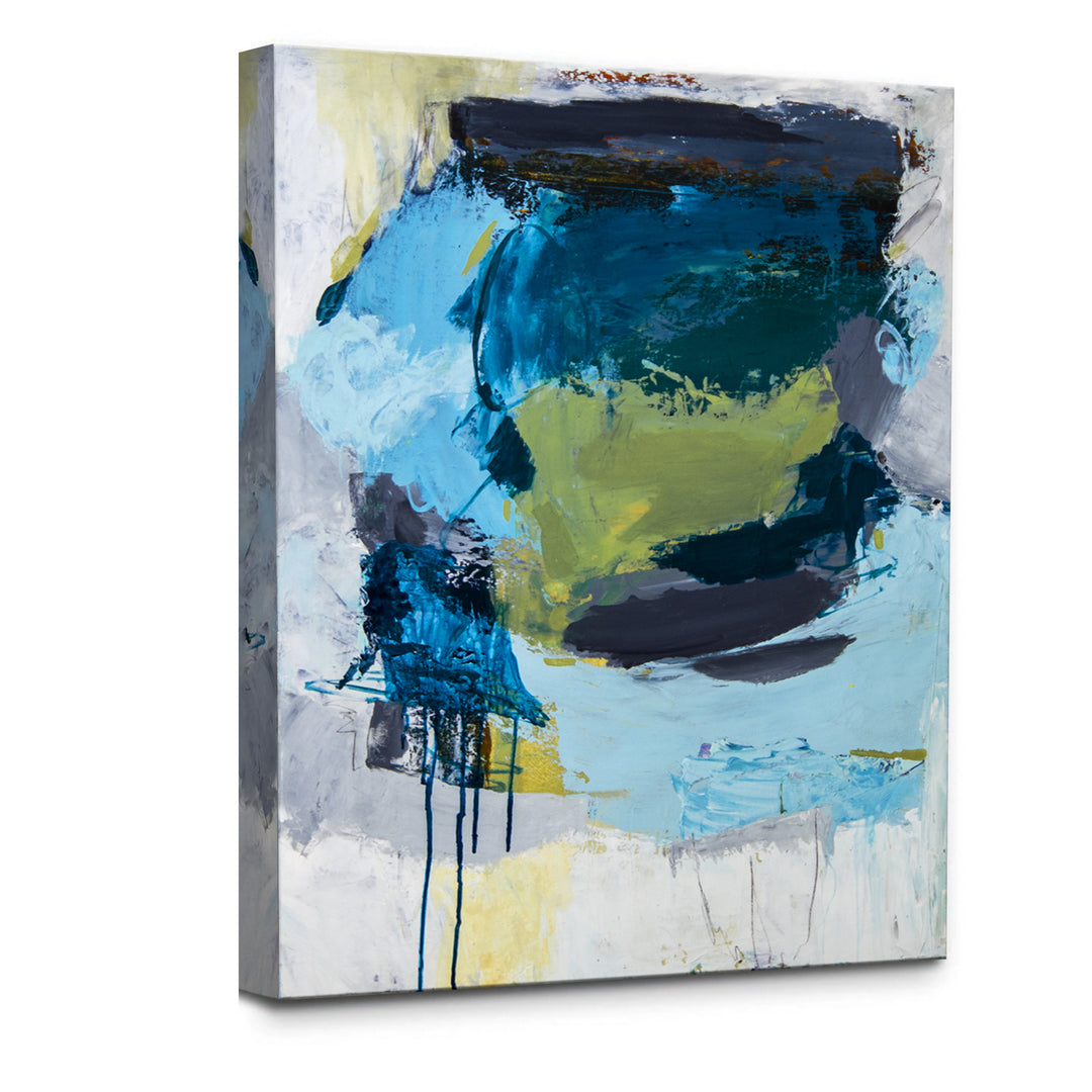 'Aqua Stack' Wrapped Canvas Wall Art