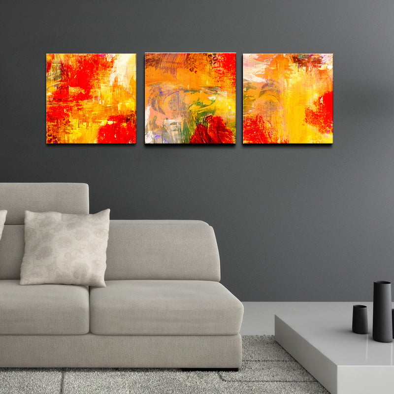 'Abstract' 3-Piece Wrapped Canvas Wall Art Set