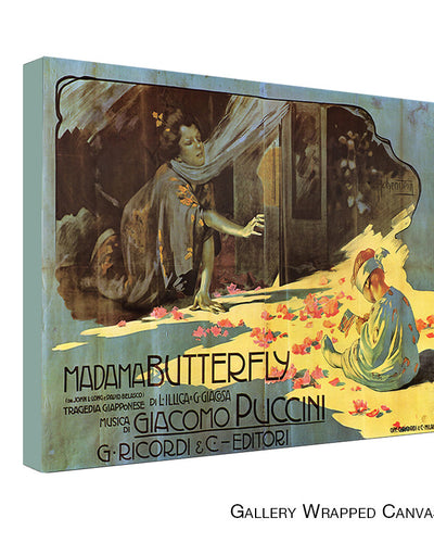Vintage Madama Butterfly Wrapped Wrapped Canvas Wall Art