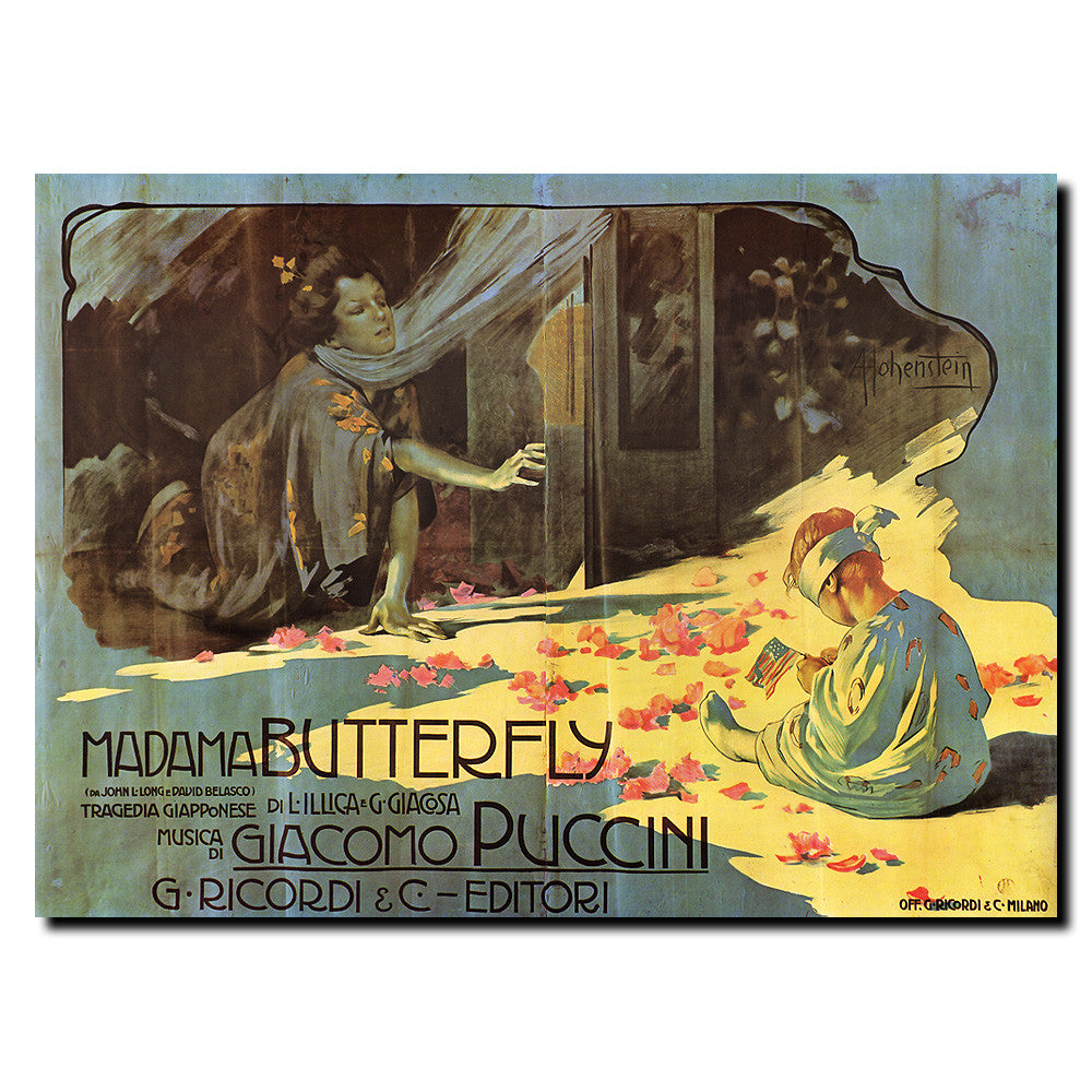 Vintage Madama Butterfly Wrapped Wrapped Canvas Wall Art