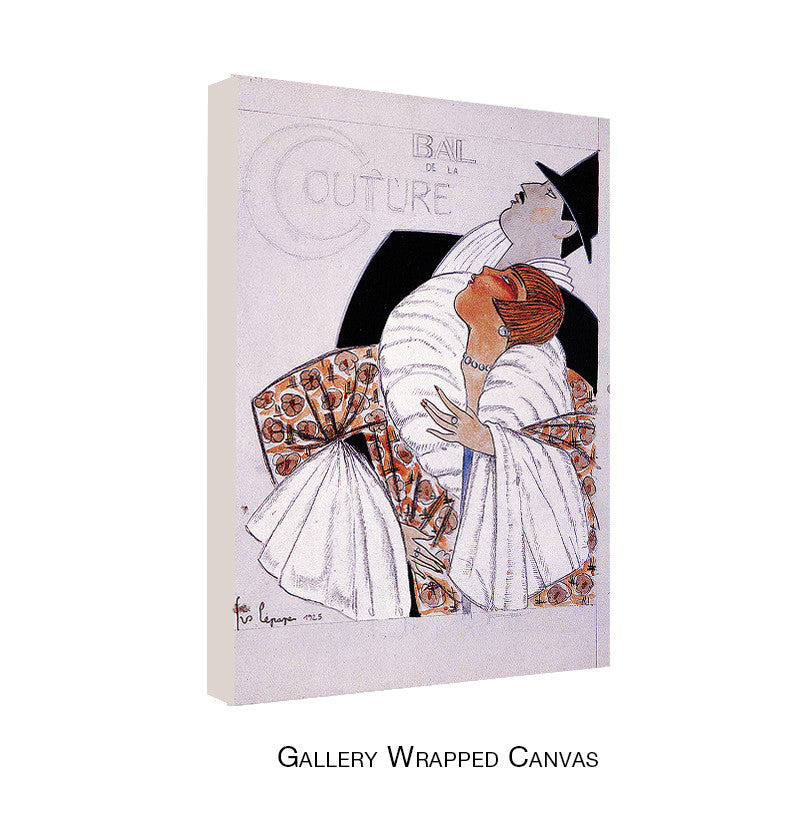 Vintage Bal de la Couture by Georges Lepape Wrapped Wrapped Canvas Wall Art