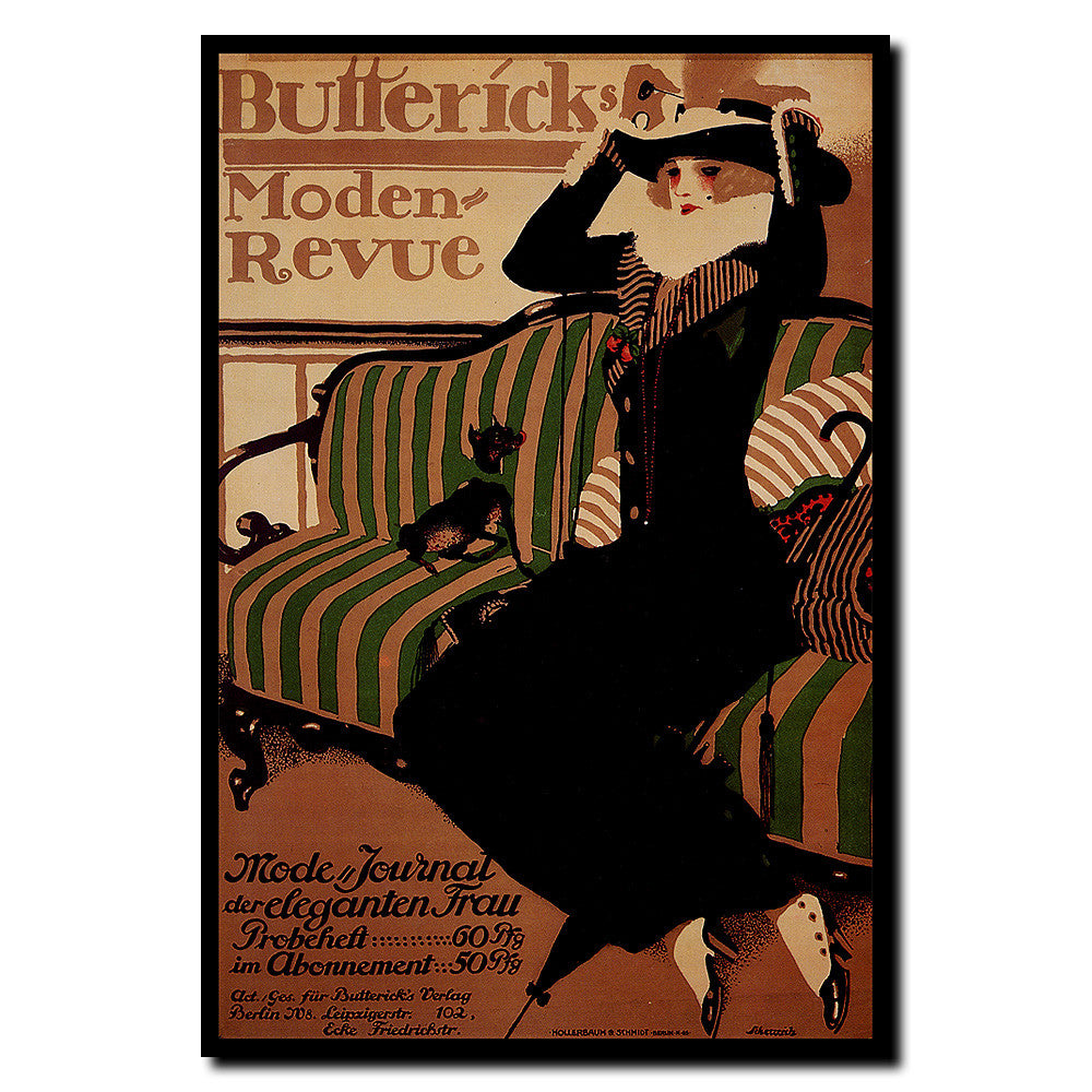Vintage Buttericks Moden Reveue by Paul Scheurich Wrapped Wrapped Canvas Wall Art