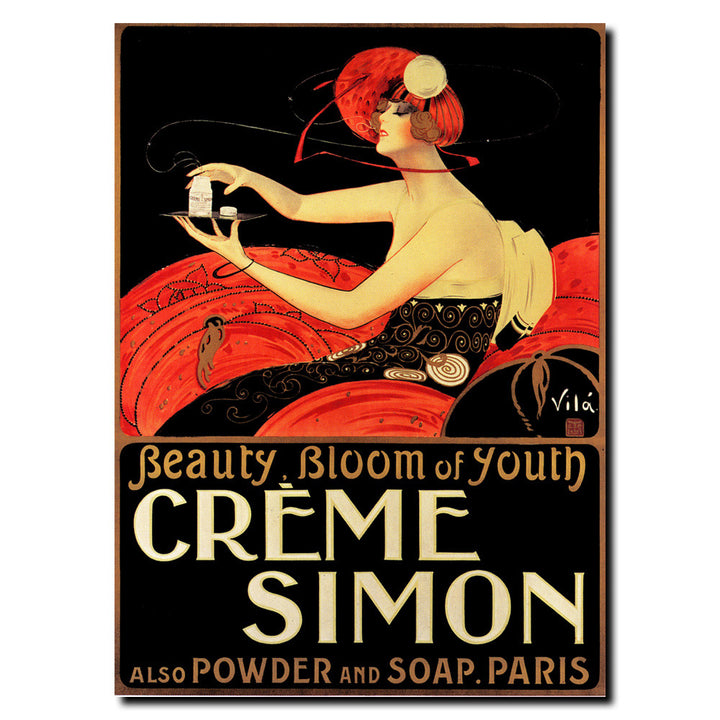 Vintage Beauty Bloom of Youth Crème Simon by Emilio Vila Wrapped Wrapped Canvas Wall Art