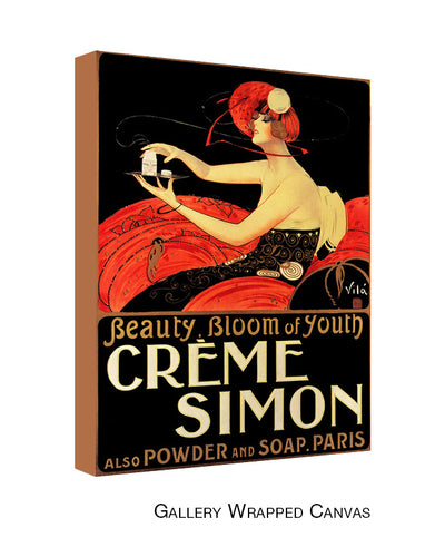Vintage Beauty Bloom of Youth Crème Simon by Emilio Vila Wrapped Wrapped Canvas Wall Art