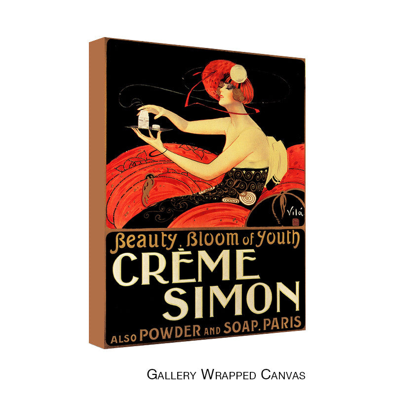 Vintage Beauty Bloom of Youth Crème Simon by Emilio Vila Wrapped Wrapped Canvas Wall Art