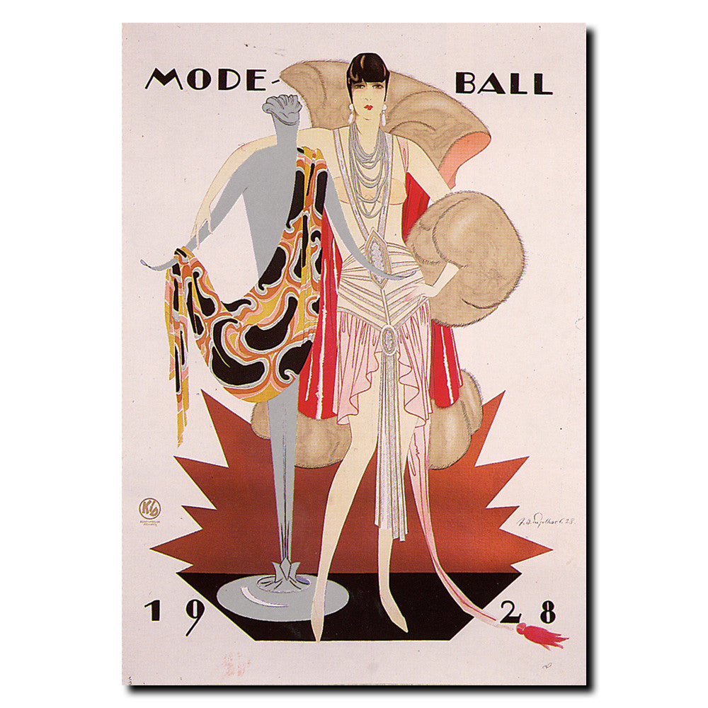 Vintage Mode Ball 1928 Wrapped Wrapped Canvas Wall Art