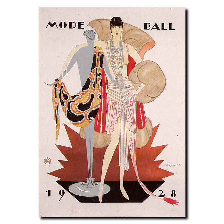 Vintage Mode Ball 1928 Wrapped Wrapped Canvas Wall Art