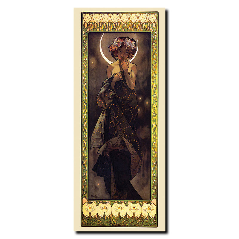 Vintage The Moon by Alphonse Mucha Wrapped Canvas Wall Art