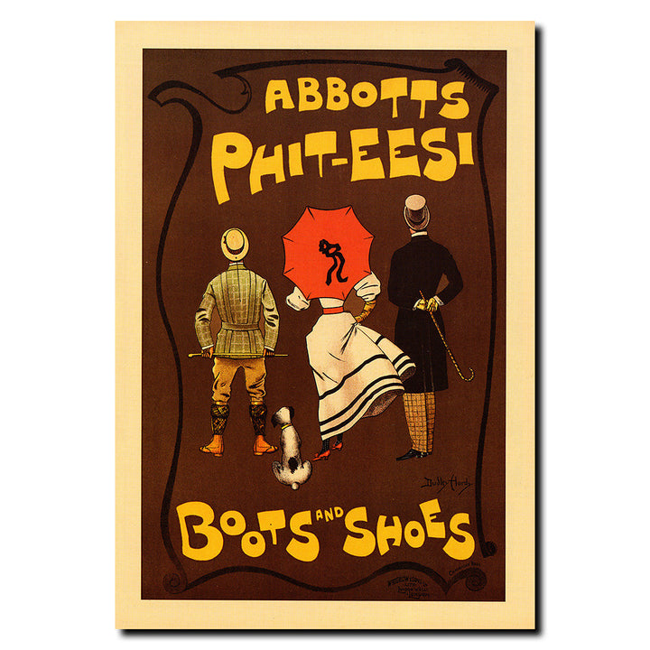 Vintage Boots & Shoes by Dubley Hardy Wrapped Wrapped Canvas Wall Art
