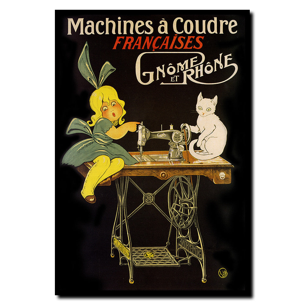 Vintage Machines a Coudre Wrapped Wrapped Canvas Wall Art