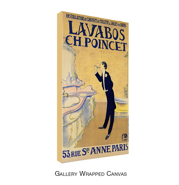 Vintage Lavabos ch. Ponchet Wrapped Wrapped Canvas Wall Art