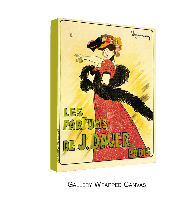 Vintage Les Parfums de J. Daver by Leonetto Cappiello Wrapped Wrapped Canvas Wall Art