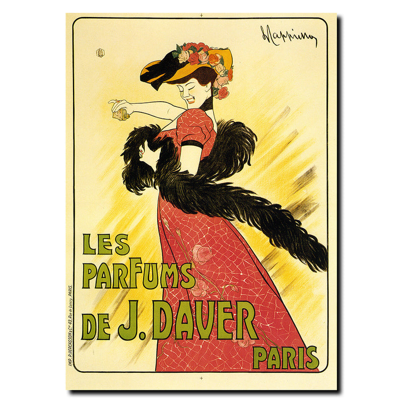 Vintage Les Parfums de J. Daver by Leonetto Cappiello Wrapped Wrapped Canvas Wall Art