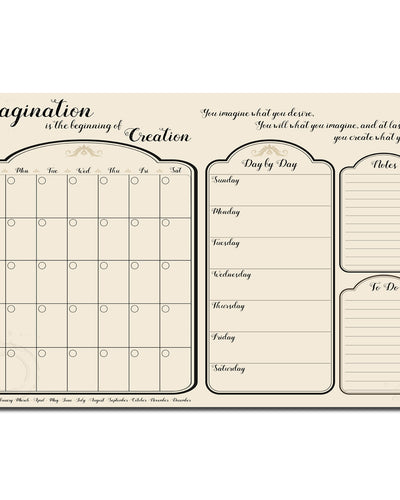 Imagine' Dry Erase Monthly Calendar and Planner on ArtPlexi