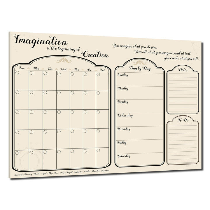 Imagine' Dry Erase Monthly Calendar and Planner on ArtPlexi