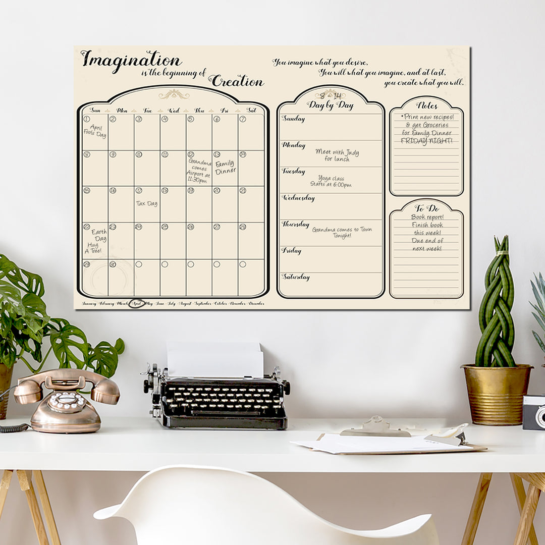 Imagine' Dry Erase Monthly Calendar and Planner on ArtPlexi