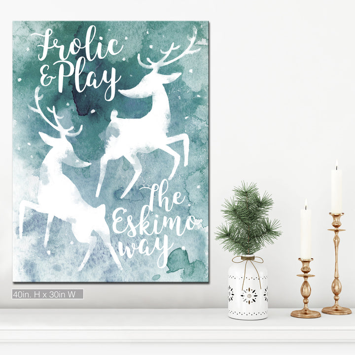 'Frolic'  Christmas Textual Wall Art