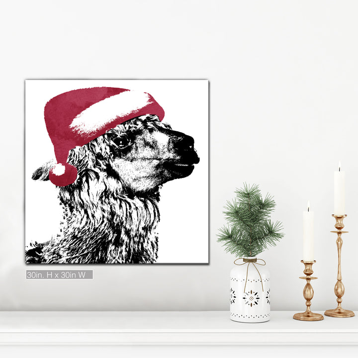 'Alpaca Santa'  Christmas Wall Art