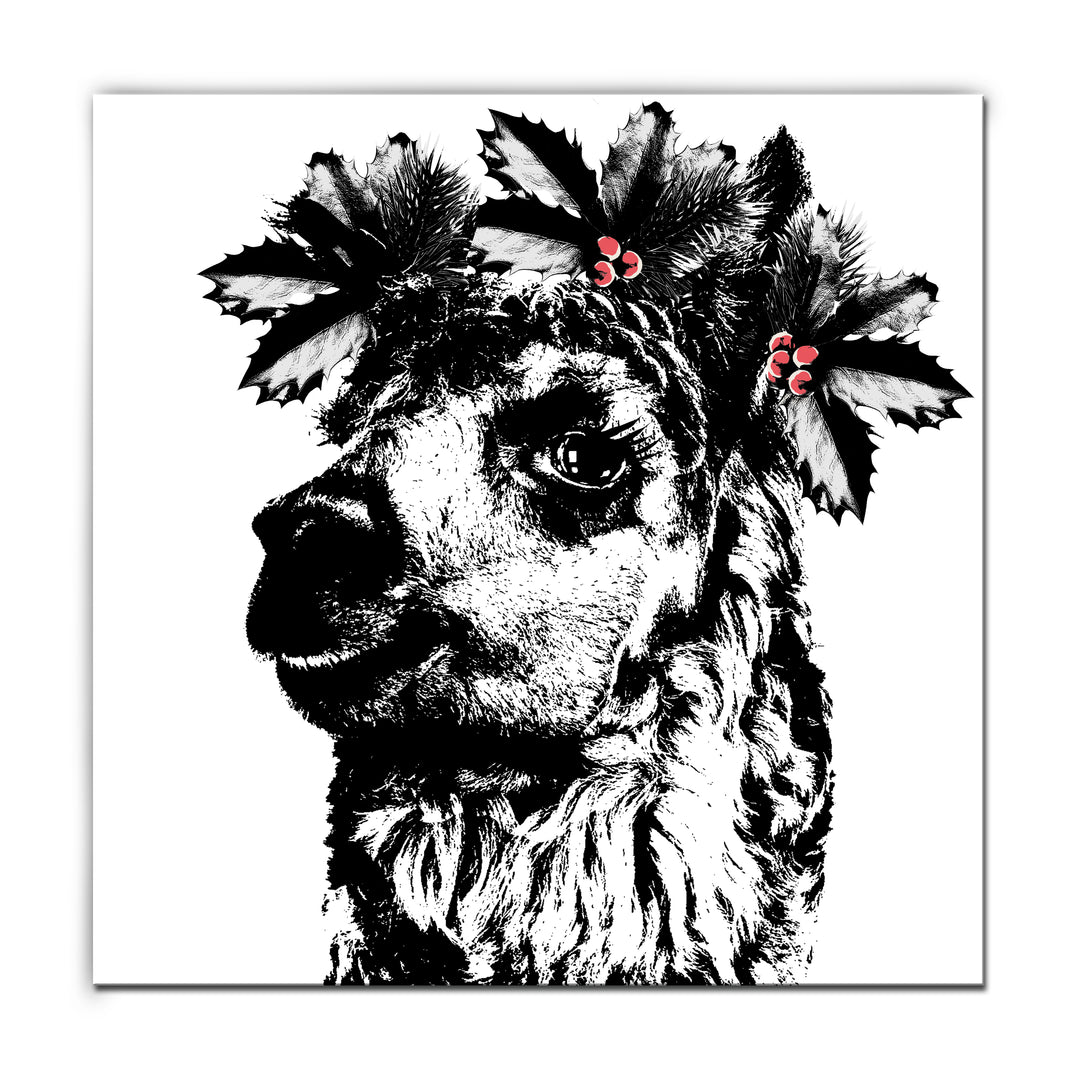 'Alpaca Elf'  Christmas Wall Art