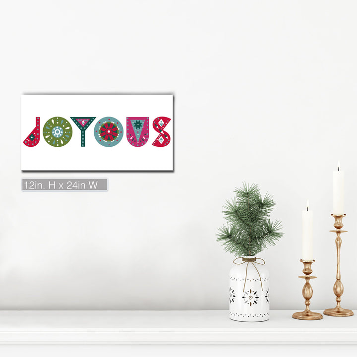 'Joyous'  Christmas Textual Wall Art