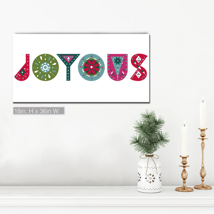 'Joyous'  Christmas Textual Wall Art
