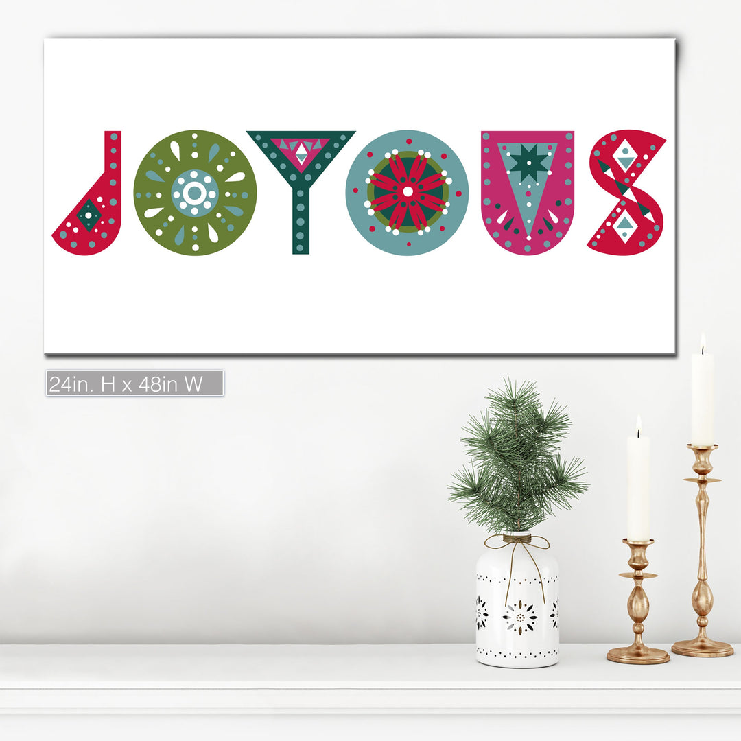 'Joyous'  Christmas Textual Wall Art