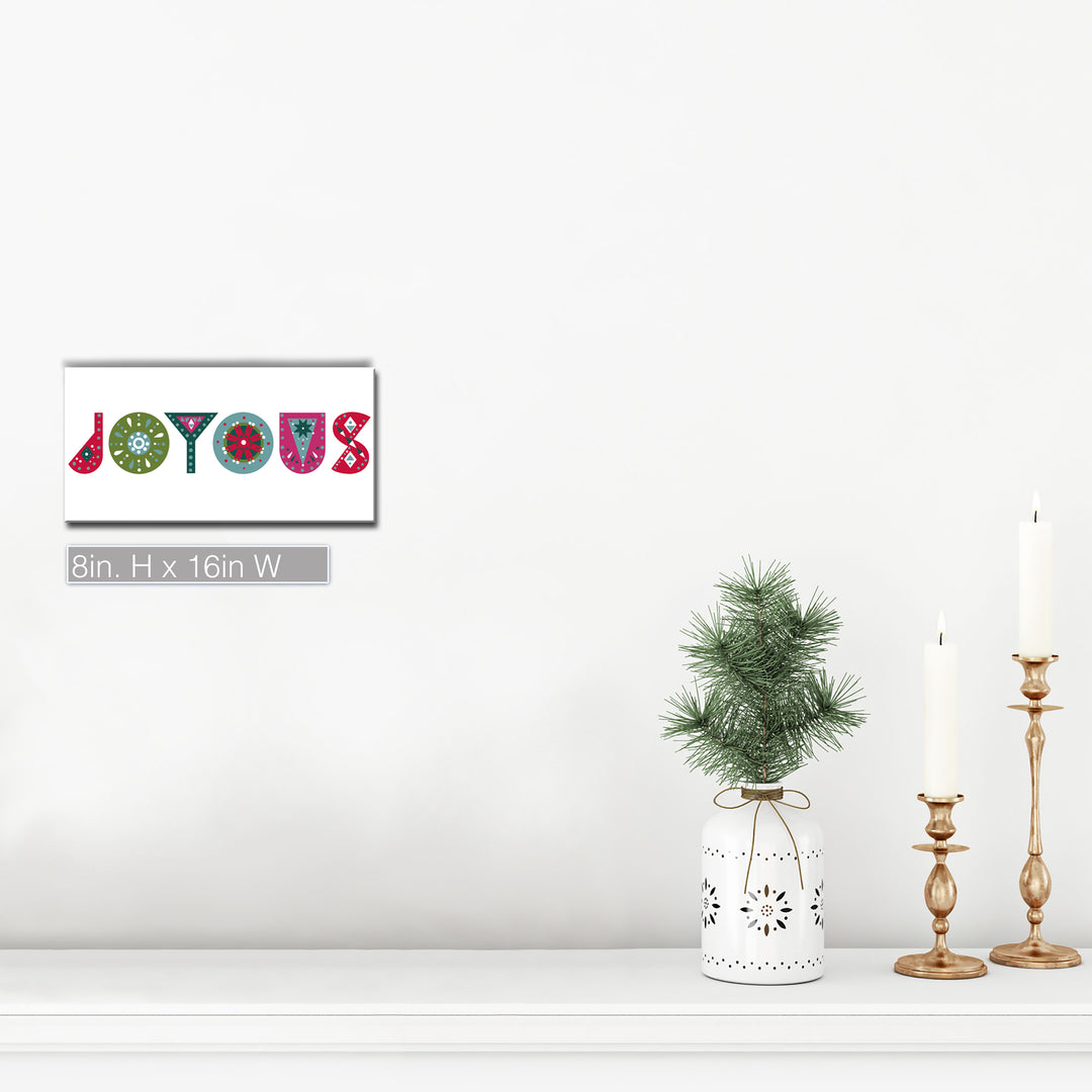 'Joyous'  Christmas Textual Wall Art