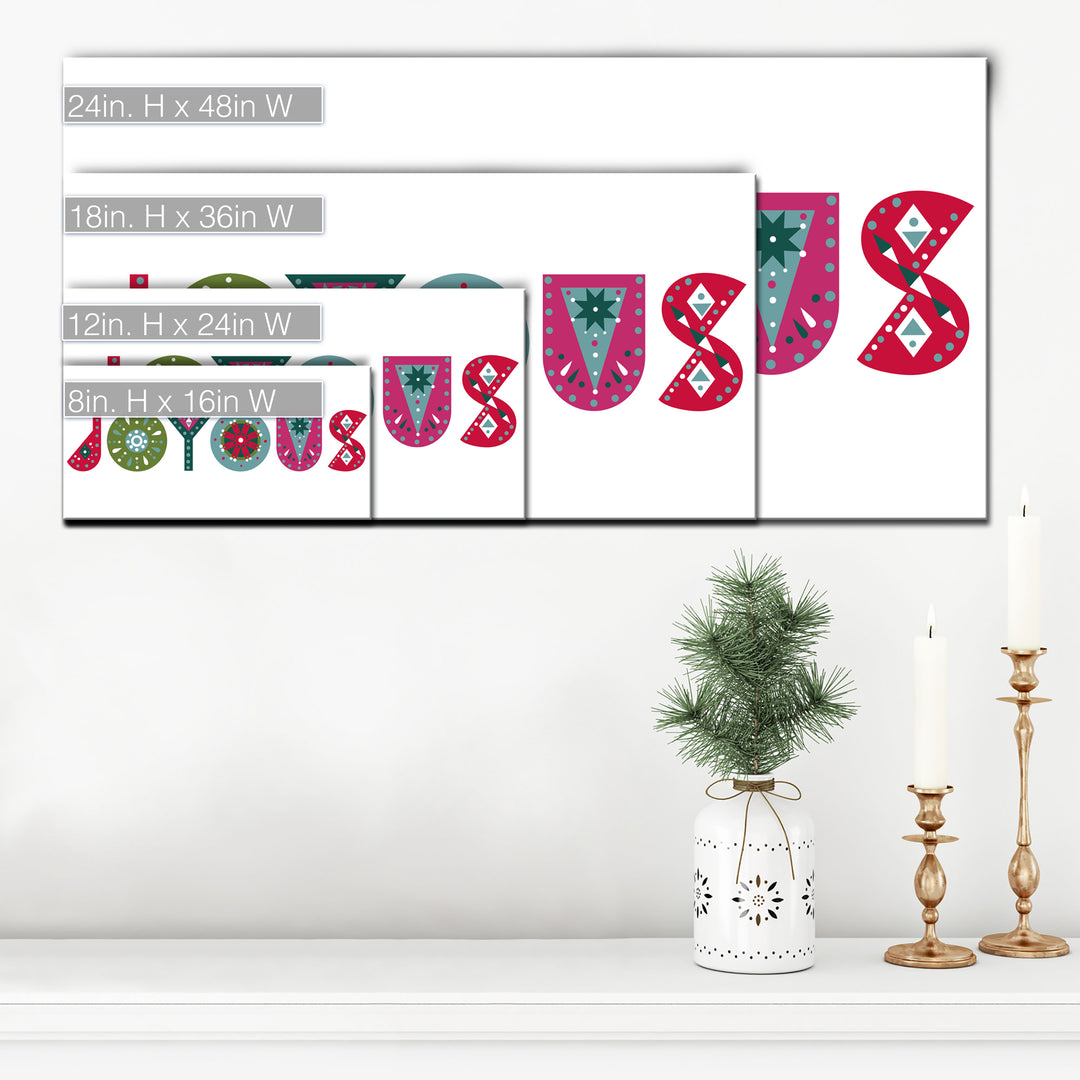 'Joyous'  Christmas Textual Wall Art