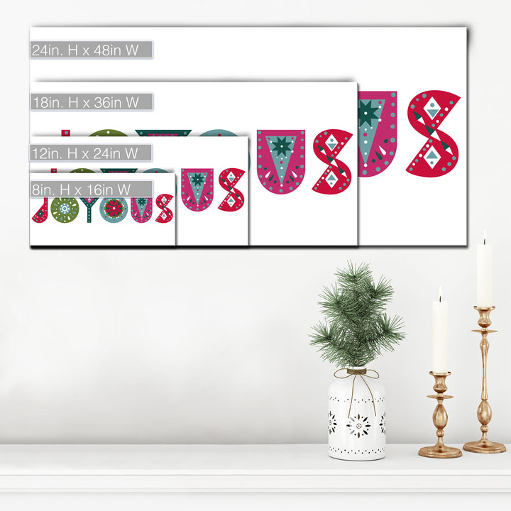 'Joyous'  Christmas Textual Wall Art